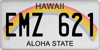 HI license plate EMZ621