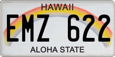 HI license plate EMZ622