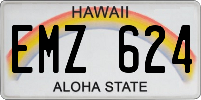 HI license plate EMZ624
