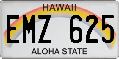 HI license plate EMZ625