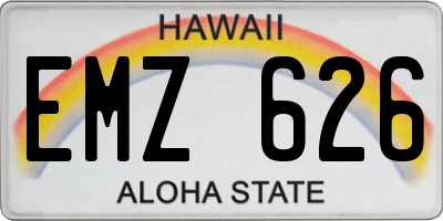 HI license plate EMZ626