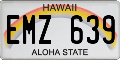 HI license plate EMZ639