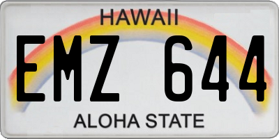 HI license plate EMZ644