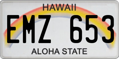 HI license plate EMZ653