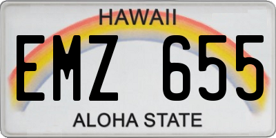HI license plate EMZ655