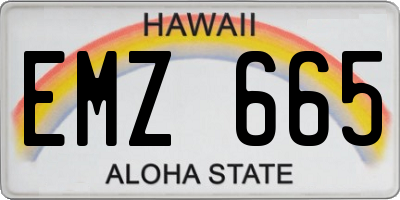 HI license plate EMZ665