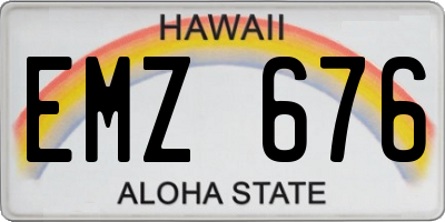 HI license plate EMZ676