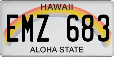 HI license plate EMZ683