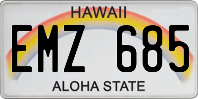 HI license plate EMZ685