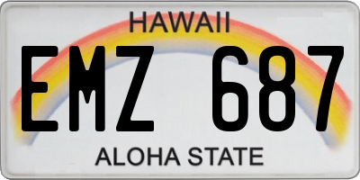 HI license plate EMZ687