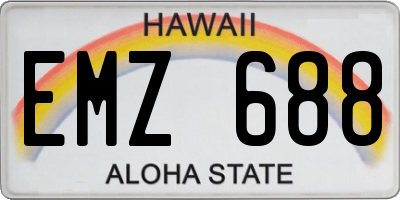 HI license plate EMZ688