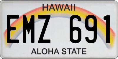 HI license plate EMZ691