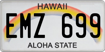 HI license plate EMZ699