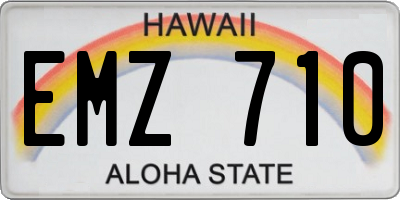 HI license plate EMZ710