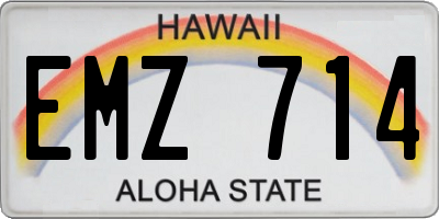 HI license plate EMZ714