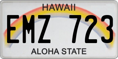HI license plate EMZ723