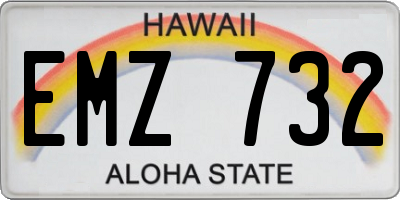 HI license plate EMZ732