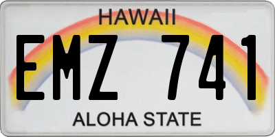 HI license plate EMZ741
