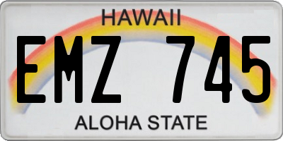 HI license plate EMZ745