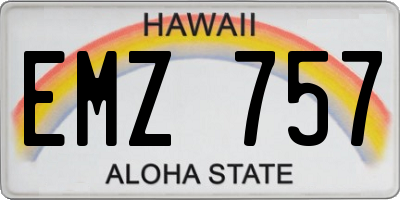 HI license plate EMZ757