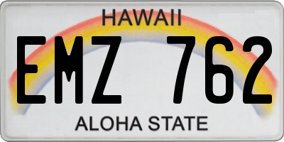 HI license plate EMZ762