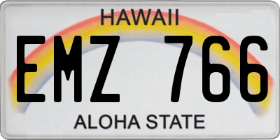 HI license plate EMZ766