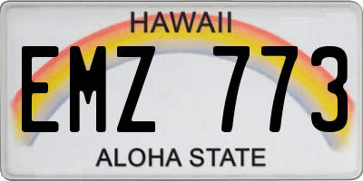 HI license plate EMZ773