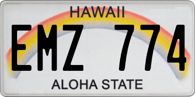 HI license plate EMZ774