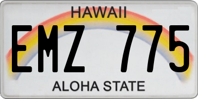 HI license plate EMZ775
