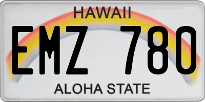 HI license plate EMZ780