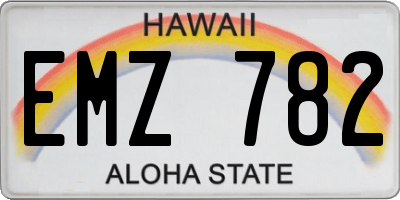 HI license plate EMZ782