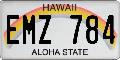HI license plate EMZ784