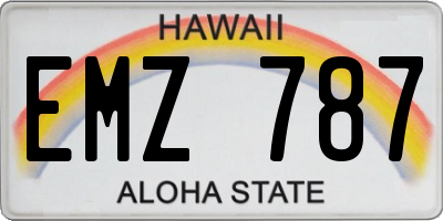 HI license plate EMZ787