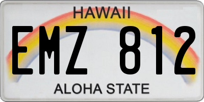HI license plate EMZ812