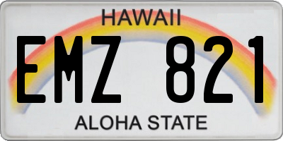 HI license plate EMZ821