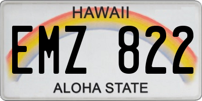 HI license plate EMZ822