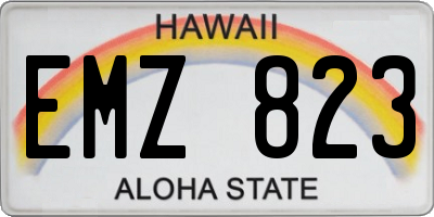HI license plate EMZ823