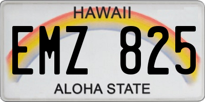 HI license plate EMZ825