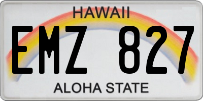 HI license plate EMZ827