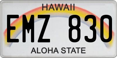 HI license plate EMZ830
