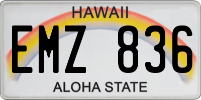 HI license plate EMZ836