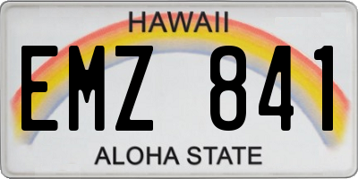 HI license plate EMZ841
