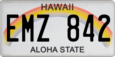 HI license plate EMZ842