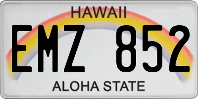 HI license plate EMZ852