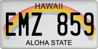 HI license plate EMZ859