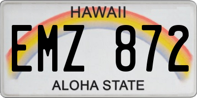 HI license plate EMZ872