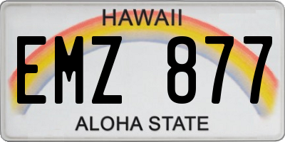 HI license plate EMZ877