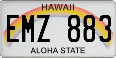 HI license plate EMZ883