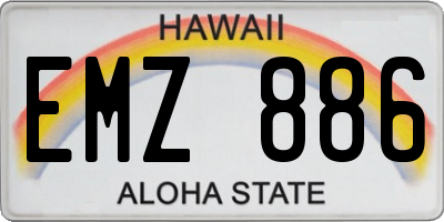 HI license plate EMZ886