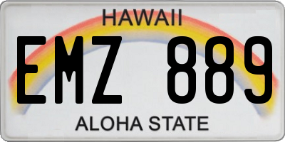 HI license plate EMZ889